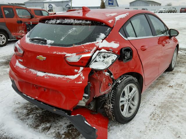 3G1BE6SM2HS583391 - 2017 CHEVROLET CRUZE LT RED photo 4