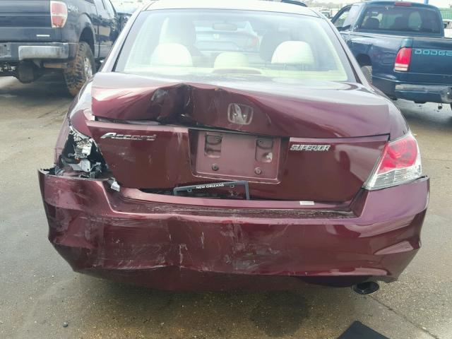 JHMCP26468C072800 - 2008 HONDA ACCORD LXP MAROON photo 9