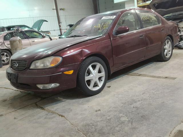 JNKDA31A62T024360 - 2002 INFINITI I35 MAROON photo 2