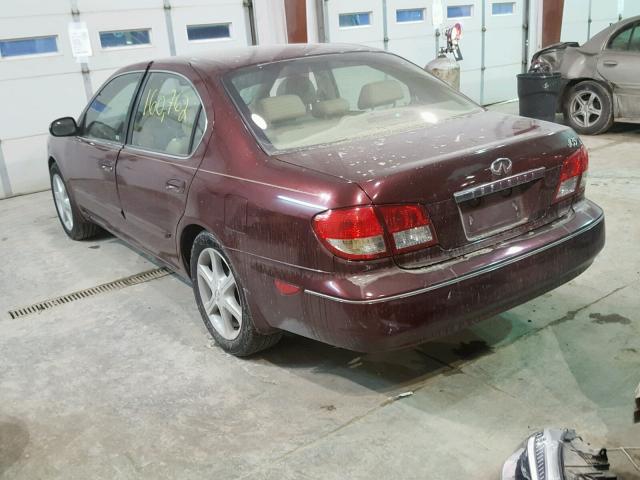 JNKDA31A62T024360 - 2002 INFINITI I35 MAROON photo 3