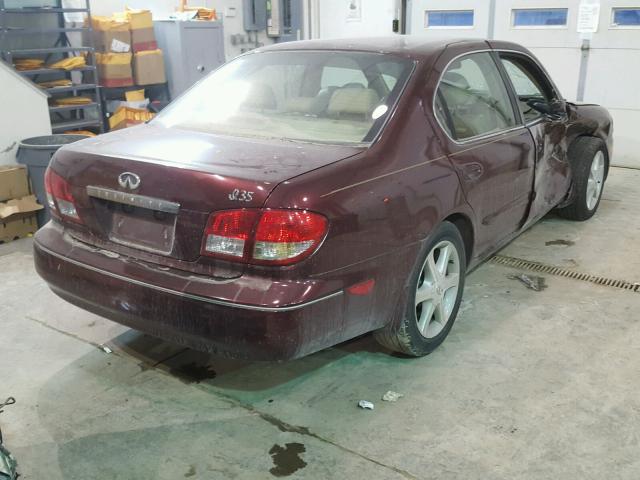 JNKDA31A62T024360 - 2002 INFINITI I35 MAROON photo 4