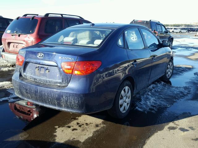 KMHDU46D87U219567 - 2007 HYUNDAI ELANTRA GL BLUE photo 4