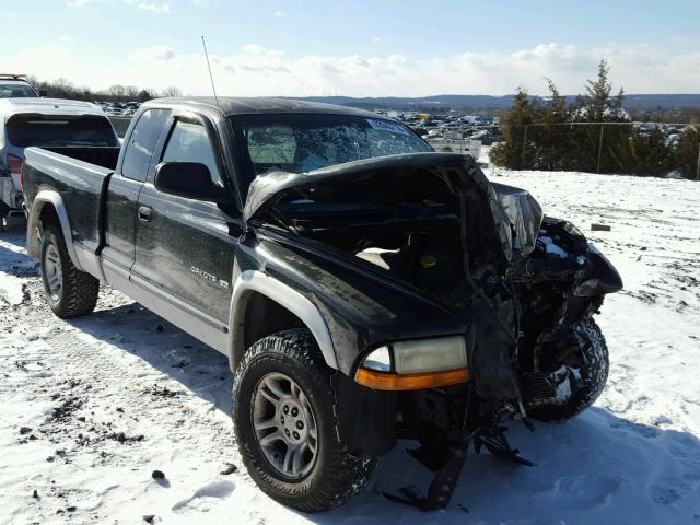 1B7GG42N12S681609 - 2002 DODGE DAKOTA SLT BLACK photo 1