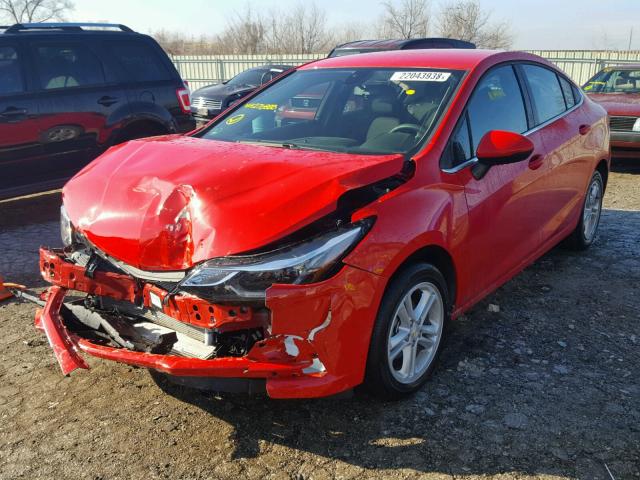 1G1BE5SM9H7276888 - 2017 CHEVROLET CRUZE LT RED photo 2