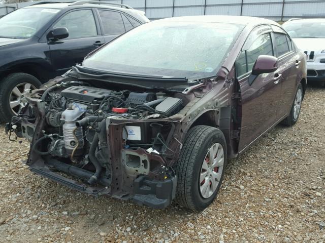 JHMFB2F50CS001174 - 2012 HONDA CIVIC LX MAROON photo 2