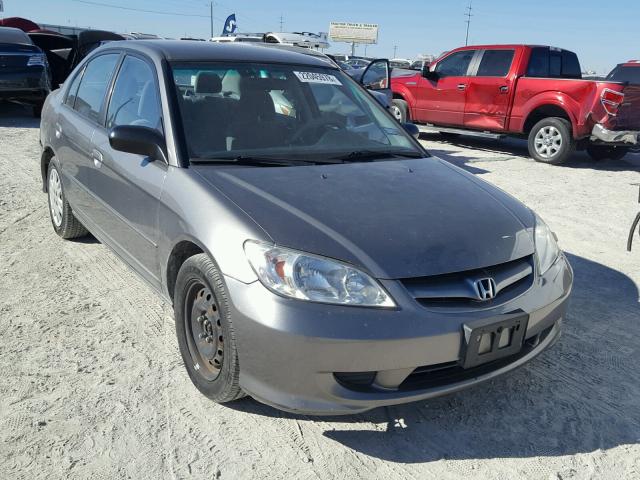 2HGES16545H503964 - 2005 HONDA CIVIC LX GRAY photo 1