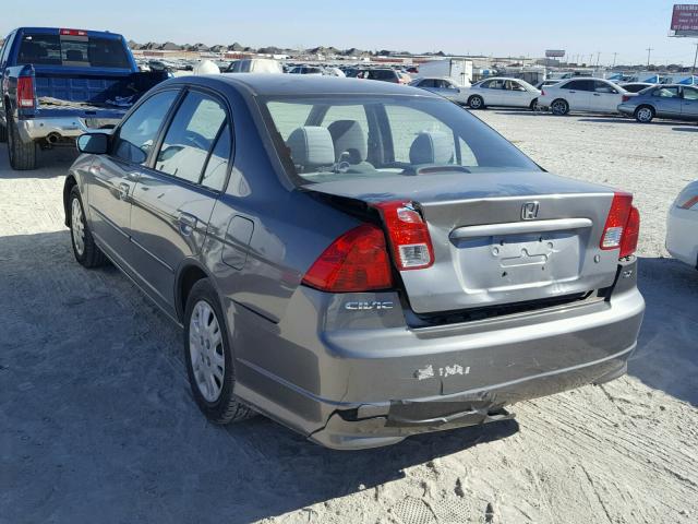 2HGES16545H503964 - 2005 HONDA CIVIC LX GRAY photo 3