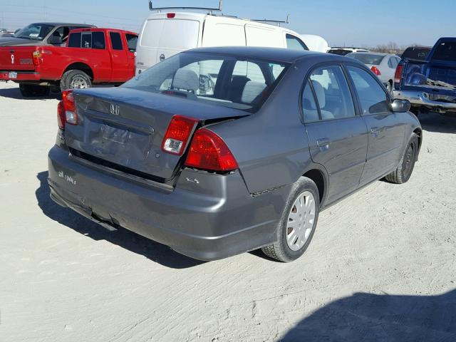 2HGES16545H503964 - 2005 HONDA CIVIC LX GRAY photo 4