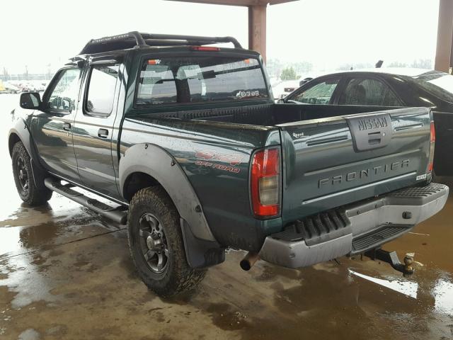 1N6ED27Y21C373443 - 2001 NISSAN FRONTIER C GREEN photo 3