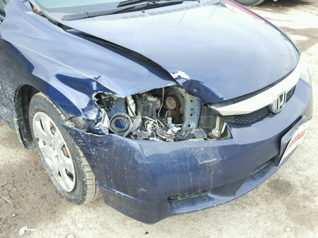 2HGFA16579H547809 - 2009 HONDA CIVIC LX BLUE photo 9