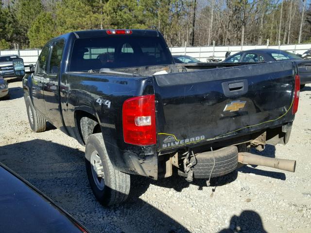 1GCHK43679F147057 - 2009 CHEVROLET SILVERADO BLACK photo 3