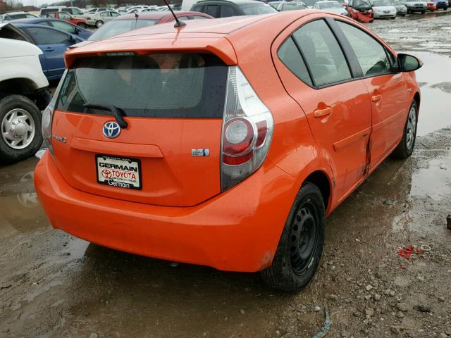 JTDKDTB39C1029730 - 2012 TOYOTA PRIUS C ORANGE photo 4