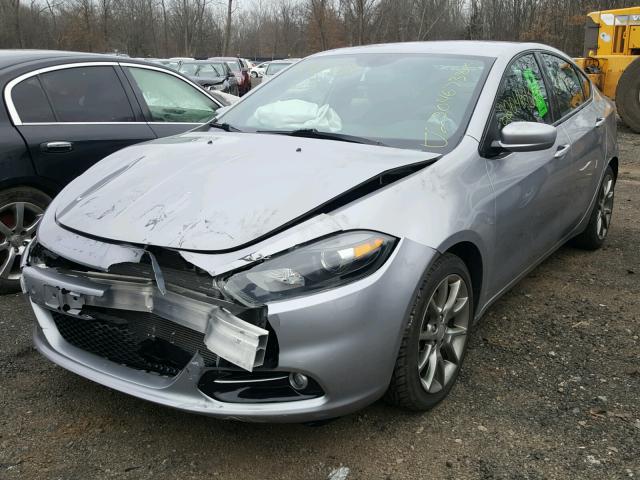 1C3CDFBB6ED695608 - 2014 DODGE DART SXT SILVER photo 2