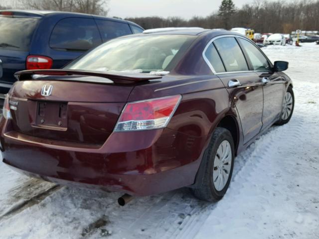 1HGCP2F34AA158070 - 2010 HONDA ACCORD LX BURGUNDY photo 4