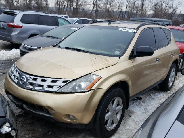 JN8AZ08T54W226728 - 2004 NISSAN MURANO SL GOLD photo 2