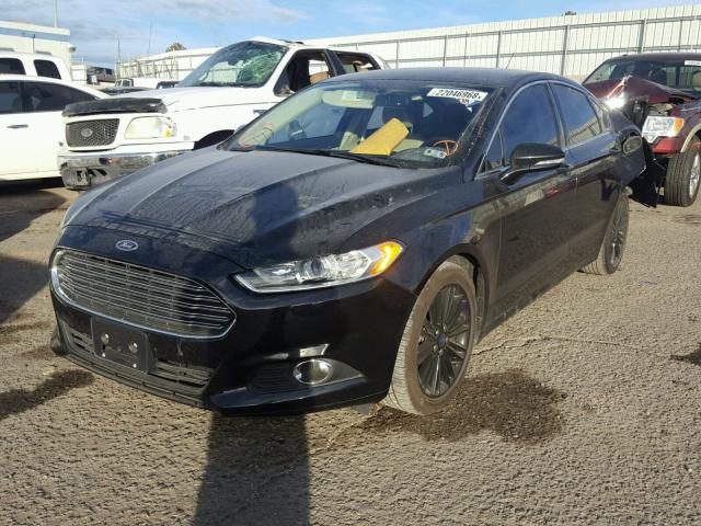 3FA6P0H95ER141779 - 2014 FORD FUSION SE BLACK photo 2