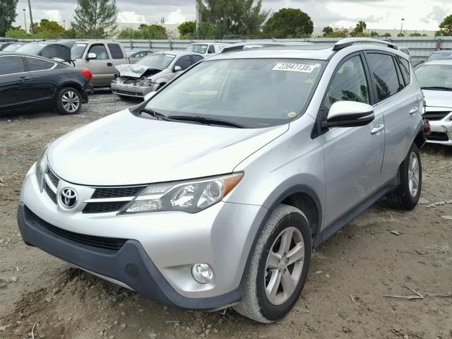 JTMWFREV5ED026126 - 2014 TOYOTA RAV4 XLE SILVER photo 2