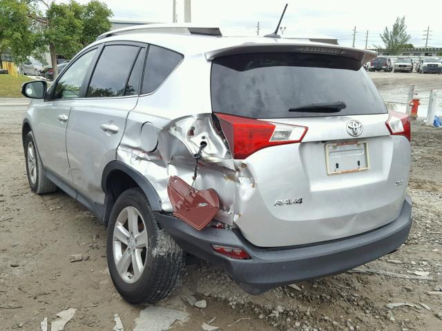 JTMWFREV5ED026126 - 2014 TOYOTA RAV4 XLE SILVER photo 3