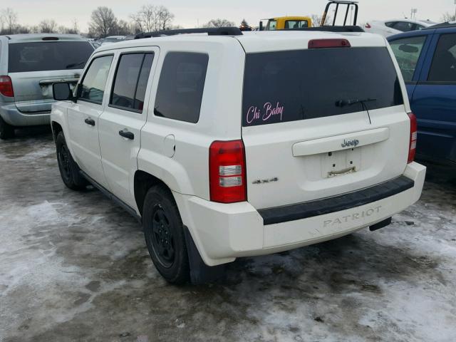 1J8FF28W78D534042 - 2008 JEEP PATRIOT SP WHITE photo 3