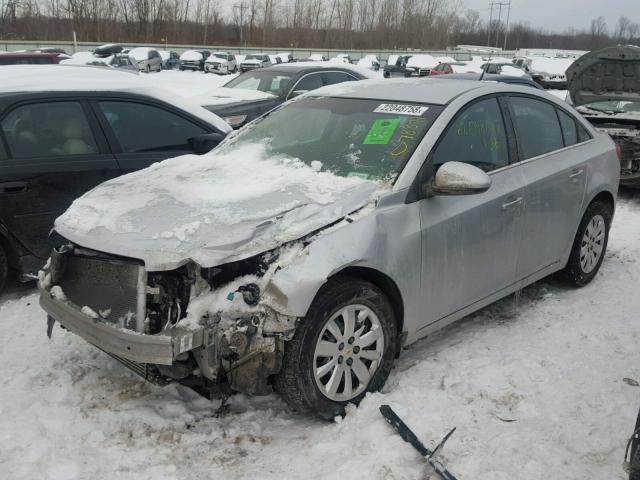 1G1PF5S97B7278113 - 2011 CHEVROLET CRUZE LT SILVER photo 2