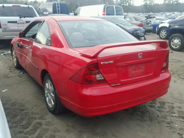 1HGEM21963L083330 - 2003 HONDA CIVIC EX RED photo 3