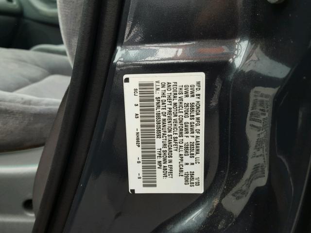 5FNRL18653B058592 - 2003 HONDA ODYSSEY EX BLUE photo 10