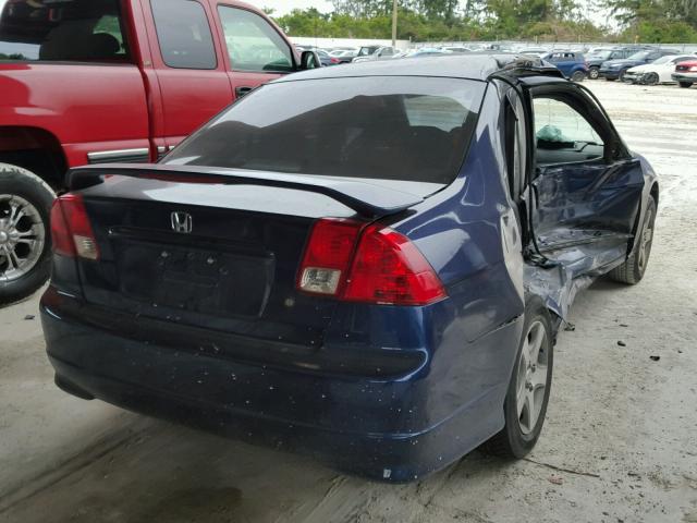 2HGES26874H514178 - 2004 HONDA CIVIC EX BLUE photo 4