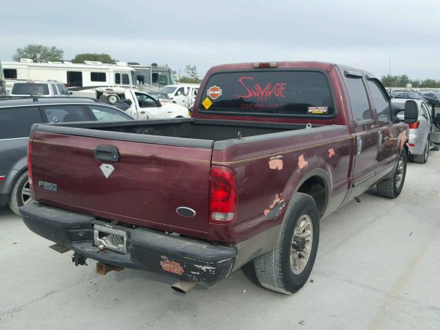 1FTNW20S9YED69861 - 2000 FORD F250 SUPER MAROON photo 4