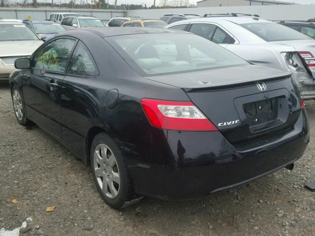 2HGFG12668H518524 - 2008 HONDA CIVIC LX BLACK photo 3