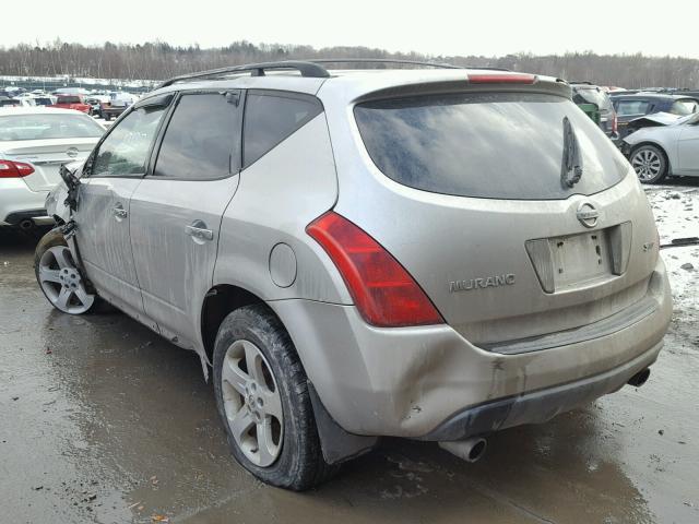 JN8AZ08W75W437313 - 2005 NISSAN MURANO SL SILVER photo 3