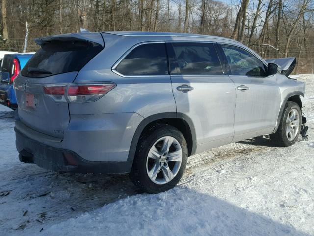 5TDYKRFH8ES031791 - 2014 TOYOTA HIGHLANDER GRAY photo 4