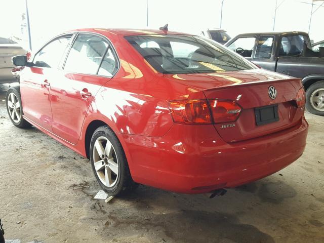 3VWLL7AJ6CM311306 - 2012 VOLKSWAGEN JETTA TDI RED photo 3