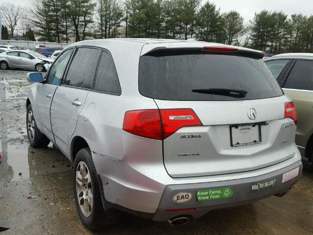 2HNYD28639H509840 - 2009 ACURA MDX TECHNO SILVER photo 3