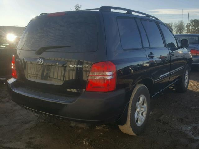 JTEGD21A220030394 - 2002 TOYOTA HIGHLANDER BLACK photo 4