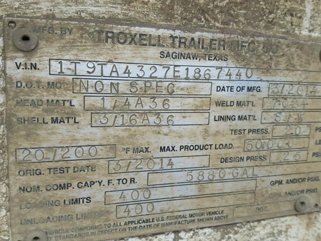 1T9TA4327E1867440 - 2014 TROX TRAILER WHITE photo 10