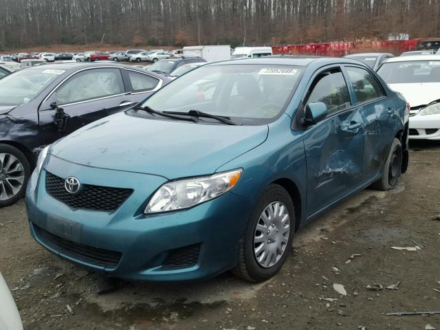 2T1BU4EE2AC517350 - 2010 TOYOTA COROLLA BA GREEN photo 2