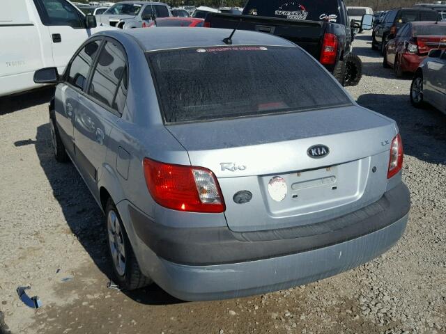 KNADE123676279894 - 2007 KIA RIO BASE BLUE photo 3