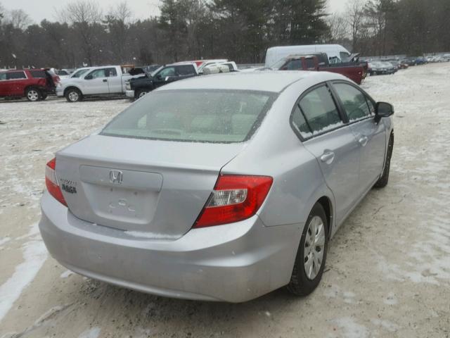 2HGFB2F50CH320908 - 2012 HONDA CIVIC LX SILVER photo 4