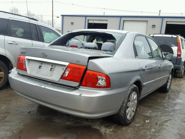 KNAGD126245333770 - 2004 KIA OPTIMA LX SILVER photo 4