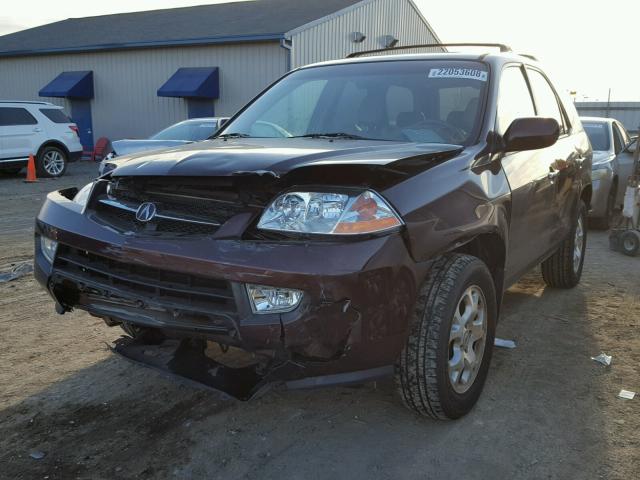 2HNYD18691H512949 - 2001 ACURA MDX TOURIN MAROON photo 2