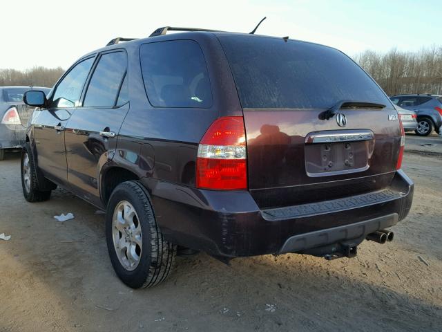 2HNYD18691H512949 - 2001 ACURA MDX TOURIN MAROON photo 3