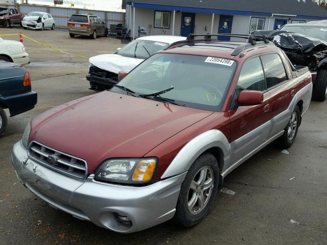 4S4BT61C137105407 - 2003 SUBARU BAJA RED photo 2