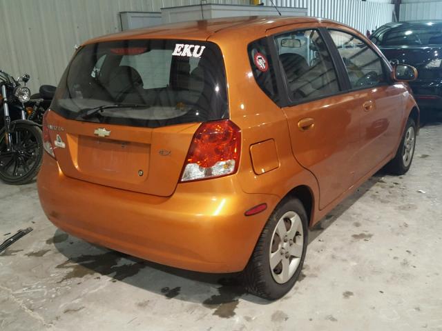 KL1TD62635B497022 - 2005 CHEVROLET AVEO BASE ნარინჯისფერი ფოტო 4