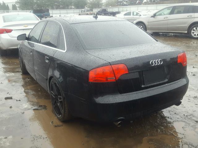 WAUDF78E77A137687 - 2007 AUDI A4 2.0T QU BLACK photo 3