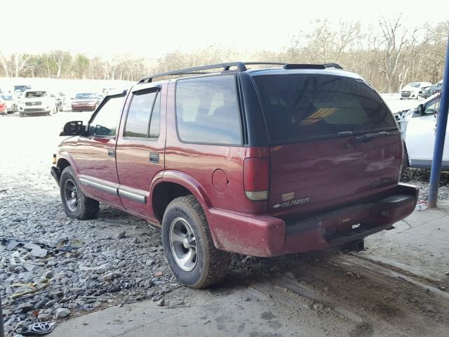 1GNCS13W3YK195984 - 2000 CHEVROLET BLAZER BURGUNDY photo 3