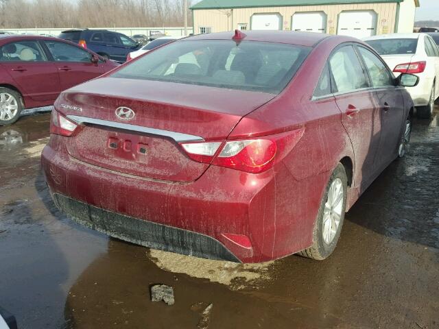 5NPEB4AC6EH835854 - 2014 HYUNDAI SONATA GLS MAROON photo 4