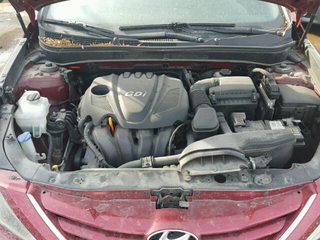 5NPEB4AC6EH835854 - 2014 HYUNDAI SONATA GLS MAROON photo 7