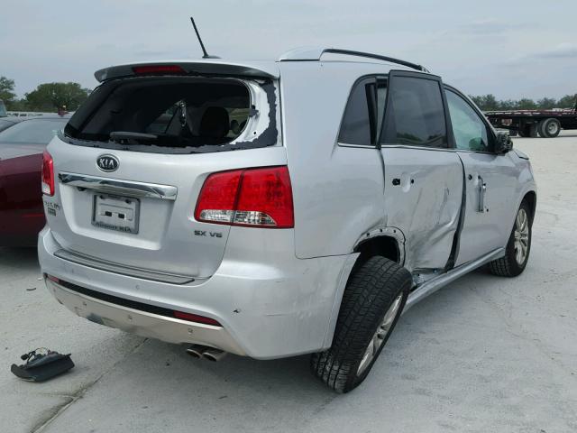 5XYKW4A25CG190388 - 2012 KIA SORENTO SX SILVER photo 4