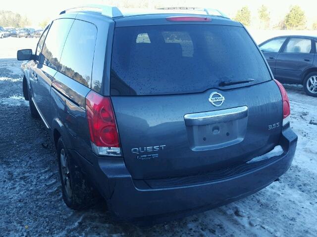 5N1BV28U28N112970 - 2008 NISSAN QUEST S GRAY photo 3