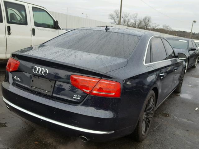 WAURVAFD3CN010728 - 2012 AUDI A8 L QUATT BLUE photo 4